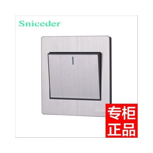 86 wall switch panel S8 stainless steel wire drawing 1 gang 1 way button switch