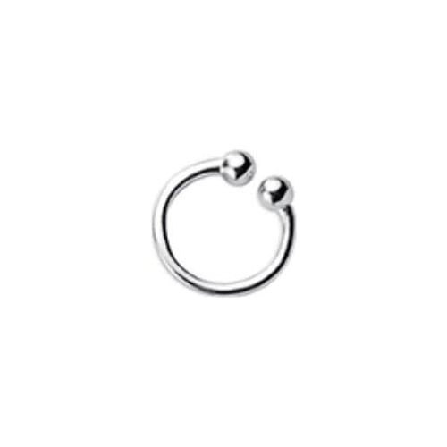 925 Sterling Silver Hoop Ring Fake Septum Clip On piercing nose earring Jewelry A1929