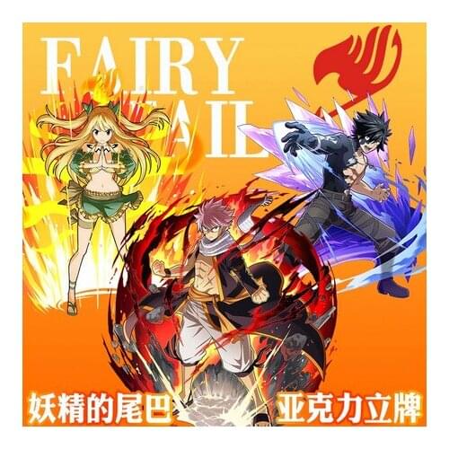 Anime FAIRY TAIL Gray Fullbuster Zeref Dragneel Lucy Heartfilia Natsu Dragneel Acrylic Stand Figure Model Plate Desktop Decor