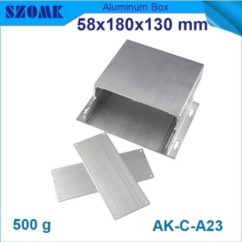 4 pcs/lot silver color anodizing aluminium extrusion enclosure 58(H)x180(W)x130(L) mm small aluminum box perfil extrusion