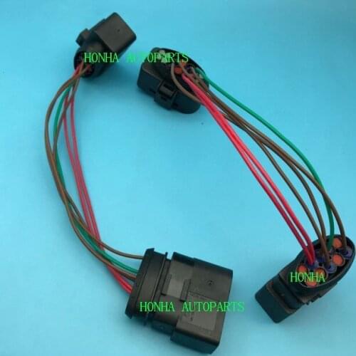 Free shipping 2 pcs/lot 10 pin male connector to 14 pin female connector with 20cm 18AWG wire 1J0973835 1J0973737