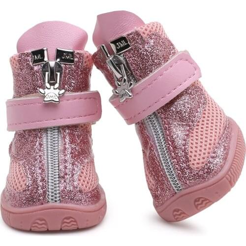 Bling Summer Pet Shoes for Small Dog Sandals Puppy Dog Shoes Breathable Mesh Dogs Boots