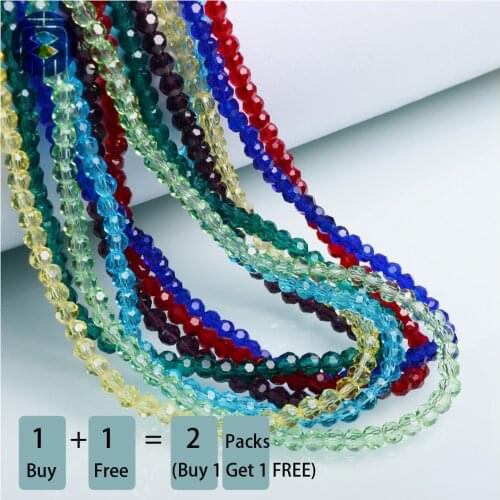 Buy 1 Get 1 Free 4mm Austrian Crystal Football Beads Faceted Round Sphere Loose Beads for Needlework Diy Accessories