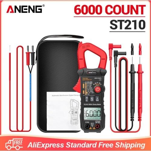 ANENG Digital Clamp Meter ST209 DC/AC Current 4000 Counts Multimeter Ammeter Voltage Tester Car Amp Hz Capacitance NCV Ohm Test