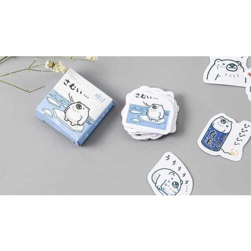 White bear decorative sticker(1pack=45pieces)