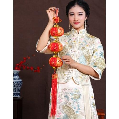 Flocking cloth printed little red lantern string Fu byte daily decoration products
