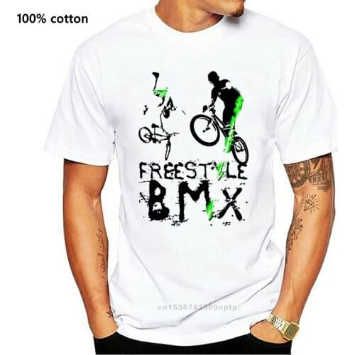 Freestyle BMX - white t shirt top sport design - mens womens kids baby sizes