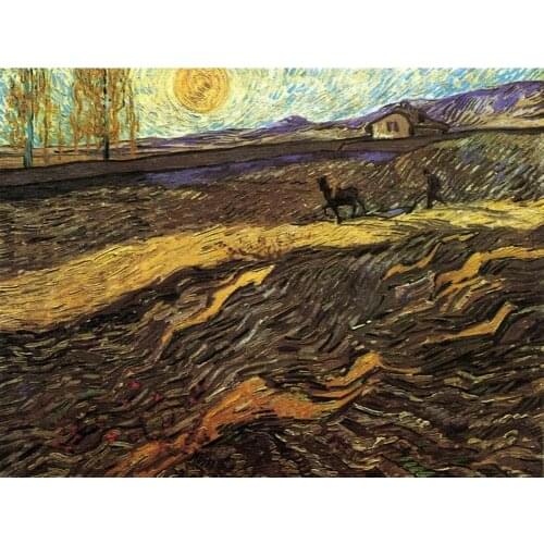 High quality Vincent Van Gogh paintings for sale Enclosed Field with Ploughman Canvas art hand-painted