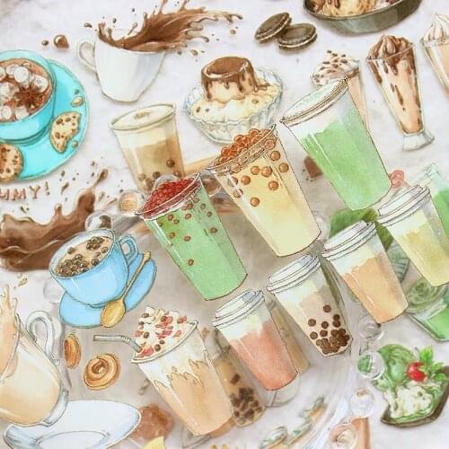 Sweet Beverage Washi Tapes Bullet Journal Masking Tape Adhesive Tape DIY Scrapbooking Washi Stickers