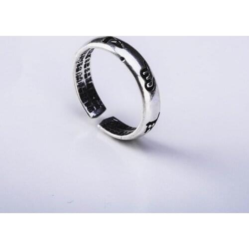 Ring For Women Females Jewelry Accessory Gift Silver-Plated Resizable Design Vintage Retro Ring Open 2020 New Fashion Letters