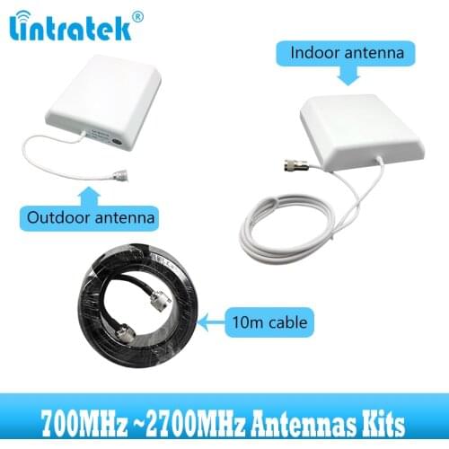 700~2700MHz 2G 3G 4G Antenna kit for GSM LTE WCDMA Cellular signal booster amplifier antenna 10m cable for cellphone repeater