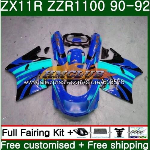Body For KAWASAKI NINJA ZX-11R ZZR 1100 ZX 11R 1990 1991 1992 28CL.85 Glossy Blue ZZR1100 ZX11 ZX-11 R ZX-11R 90 91 92 Fairing