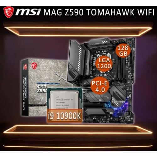 LGA 1200 MSI MAG Z590 TOMAHAWK WIFI Motherboard With Intel Core i9 10900K Gaming Motherboard Combo i9 DDR4 Intel Z590 Placa-mãe