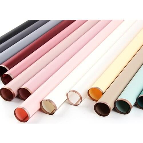 20pcs/lot Gold Frame Matte Paper Bouquet Floral Gift Waterproof Wrapping Paper Valentines Day Christmas Gift Packing Paper