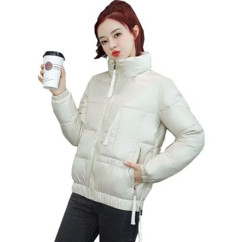 Fashion Down Cotton Clothing Women 2021 New Winter Lady Temperament Stand Collar Cotton Coat Slim Bread Thick Warm Jacket OK979