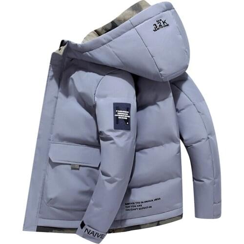 Male Fashion Thermal Winter Parka Hat Winter Warm Men Solid Color Casual Parkas New Brand Mens Hood Collar Warm Thick Jacket