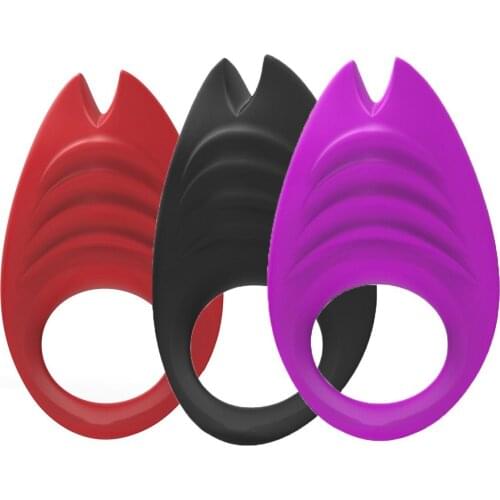 Male Vibrating Penis Ring Clitoris Stimulate Delay Ejaculation Cock Ring Vibrator Soft Silicone Adult Sex Toy For Men Couple