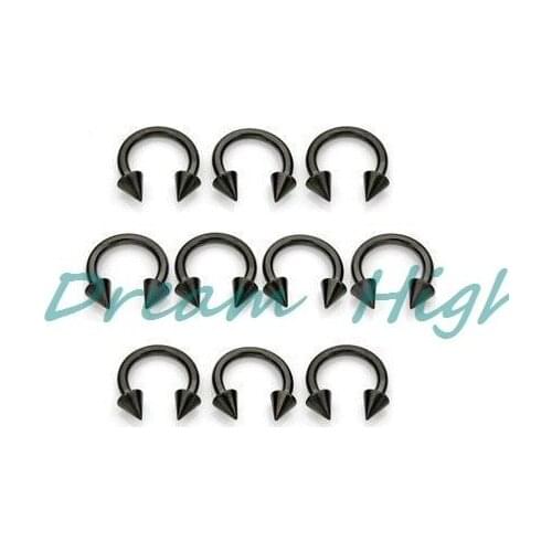 New Arrive Titanium Black Horseshoe BCR Labret Ring Nose Ring 100% Guaranteed Promotional Product Earring Popular 6mm 8mm 10mm