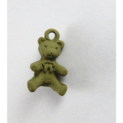 Wholesale Unique New Designed Cute Small Bear Charms Necklace Bracelet Pendant Animal Hanging Art Connector Finding 52098