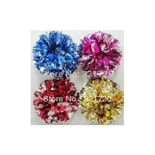 Cheerleader pompoms (10 pieces/lot) Cheerleading pompoms supplies PVC pompons Color and handle can choose Free shipping