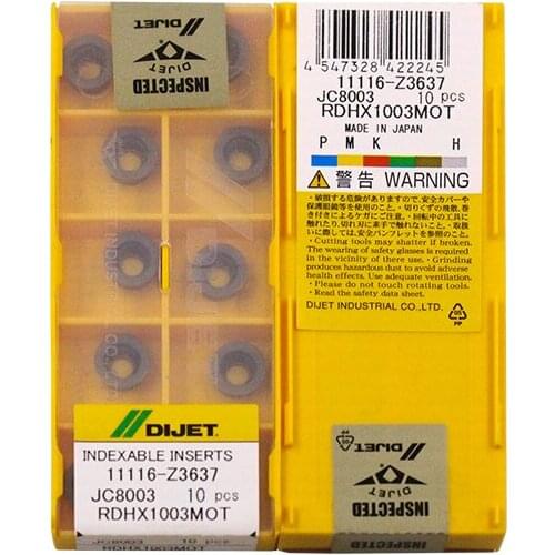 RDHX1003MOT JC8003/DH03 100% DIJET Original carbide insert with the best quality 10pcs/lot free shipping