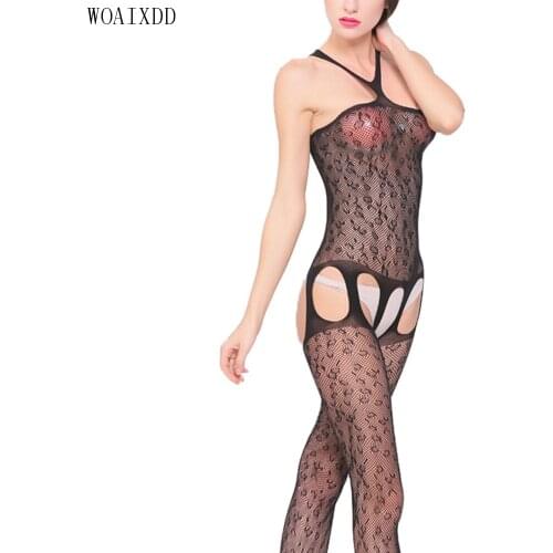 Body Sexy Leopard Costumes Body Suit Body Stockings Sex Erotic Lingerie Black Open Crotch Sex Clothes Porn Women Sexy Lingerie