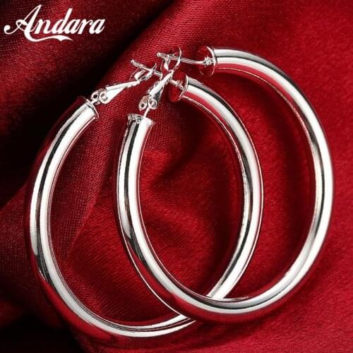 925 Sterling Silver Earrings Glossy Round Simple Earrings For WomenS Fashion Party Wedding Engagement Party Jewelry