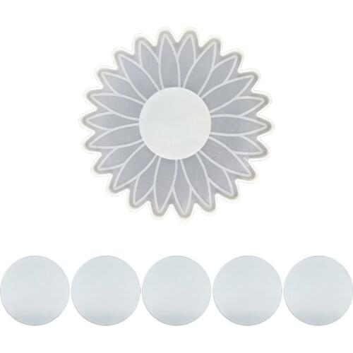 Silicone Mold Epoxy Resin Wall Mirror Mold Sunflower Round Mirror Epoxy Resin Casting Mold Suitable for Home Decoration