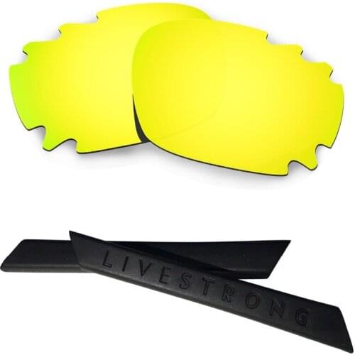 HKUCO For Jawbone Vented Gold Polarized Replacement Lenses With Black Earsocks Rubber Kit