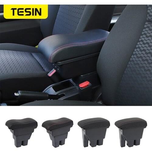 TESIN Stowing Tidying for Suzuki Jimny JB74 Car Armrest Box Storage Box Car Interior Accessories USB for Suzuki Jimny 2019-2020