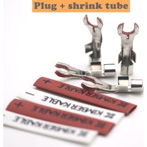 TONEKATE rhodium-plated 4mm speaker wire plug HIFI grade U-shaped Y plug + shrink tube terminal