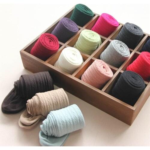 Spring Autumn Girls Pants Stockings Warm Soft Knitted Cottom Pantyhose For 2-10 Years Children Kids Tights Stocking Solid Color