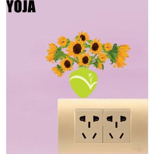 YOJA Vivid Pretty Sunflower Decorative PVC Switch Sticker Classic Patoral Style Wall Decal 15SS0105