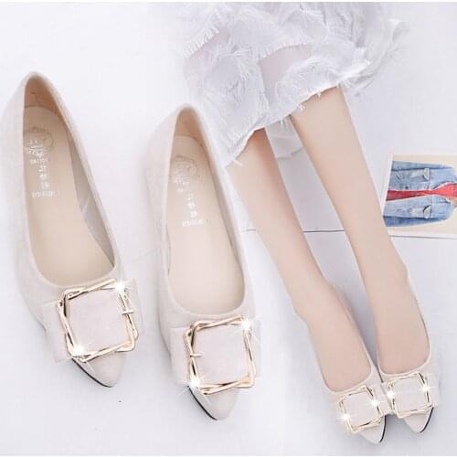 Fashion womens shoes 202 new Korean fashion womens shoes with round head, shallow mouth and soft surface Doudou shoes