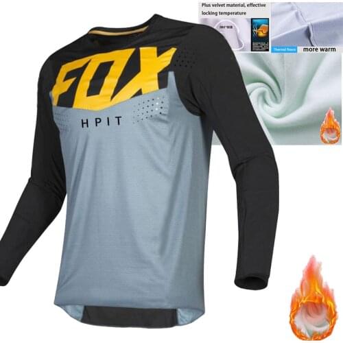 Winter Off-road Mountain Bike Downhill Jersey Wool Fleece Fleece Mountain Bike Off-road DH Fox Bike Locomotive Shirt Motorcycle