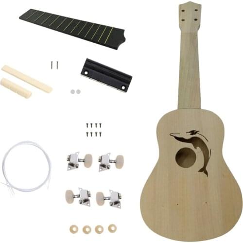 21 Inch Ukulele DIY Kit Tool Hawaii Ukulele Kit Wooden Musical Instrument for Beginner Gift Childrens Toy