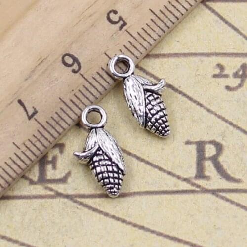 40pcs Charms Corn On The Cob Ears 15x12mm Tibetan Pendants Antique Jewelry Making DIY Handmade For Bracelet Necklace
