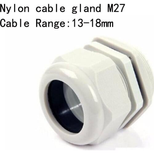 50PCS M27x1.5 IP68 Waterproof Nylon Cable Gland for 13-18mm Cable