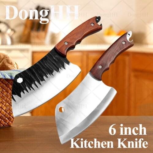 6 Inch Kitchen Knives Professional Chef Knives Damascus Steel Forged Cleaver Knife Multifunctional Knife for Meat Light Bone
