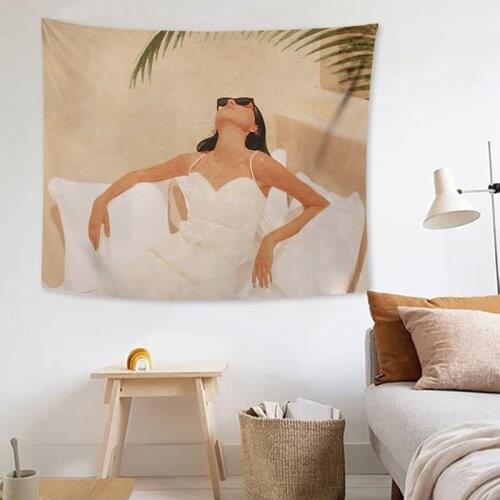 8 Optional Ins Background Cloth Tapestry Morandi Color Moroccan Hanging Soft Decoration Dormitory Bedroom Room Wallpaper Poster