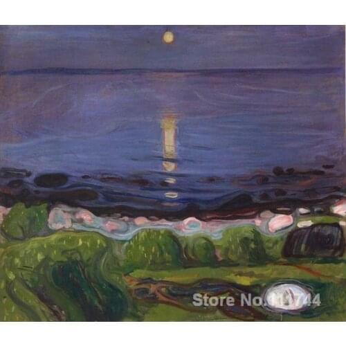 Abstract modern art Sommernacht am Strand by Edvard Munch paintings High quality Hand painted