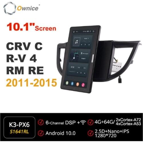 Ownice 720P Android 10.0 Car Radio ForHonda CRL6 CRV 4 RM RE 2011-2015 Video Auto Multimedia head Unit 10.1" IPS Rotatable