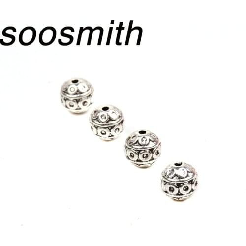 Approx 2mm,20 Pcs Retro Silver Spacer Beads Ball Metal Silver Color Plated About 8mm Hole New Wholesale