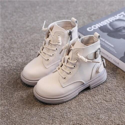 Children Martin Boots High Quality Genuine Leather Boy Girl Boot Autumn Winter Boys Boots Warm Plush Winter Shoes for girls kids