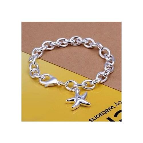 H304 Silver Color Bracelets For Women Nice High Quality Fashion Jewelry Small Starfish Bracelet /ainaizua Azsajqza