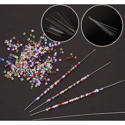 10Pcs Superfine beaded needle 40mm/100mm Beading Needles Threading String Cord Jewelry Craft Making Tool
