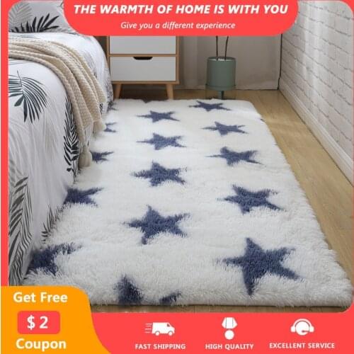 Thick Plush Large Area Rugs Kid Bedroom Fluffy Floor Carpets Window Bedside Balcony Carpet Non-slip Washable Living Room Rug