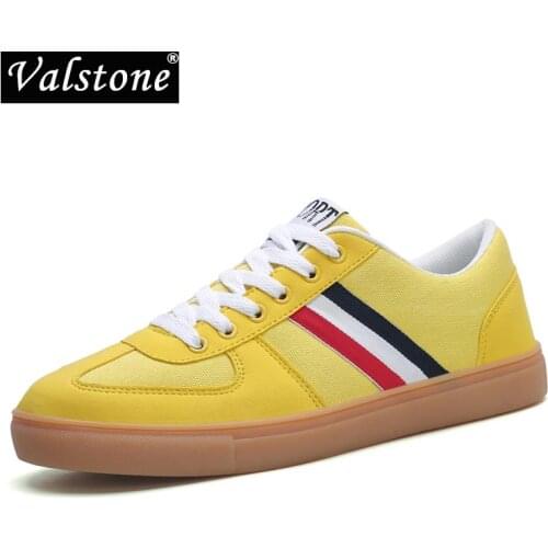 Valstone Classic Men Shoes Quality Casual Flats Light Male Footwear Breathable Lace-up Canvas Sneakers For Men Plus Size 39-46