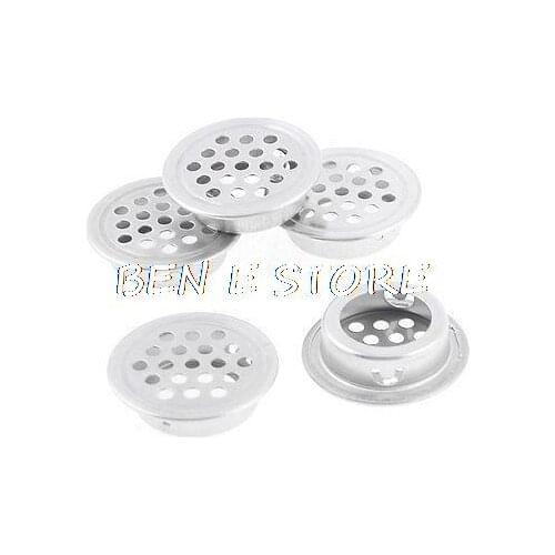 Round Design Air Vent Ventilation Louver 25mm Dia Botton 5 Pcs