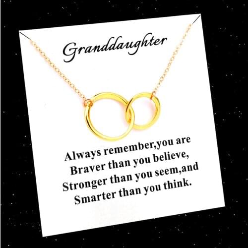 Granddaughter Grandma Pendant Necklaces Mother Mom Daughter Heart Women Girls Jewelry Friendship Christmas Gift Drop Shipping